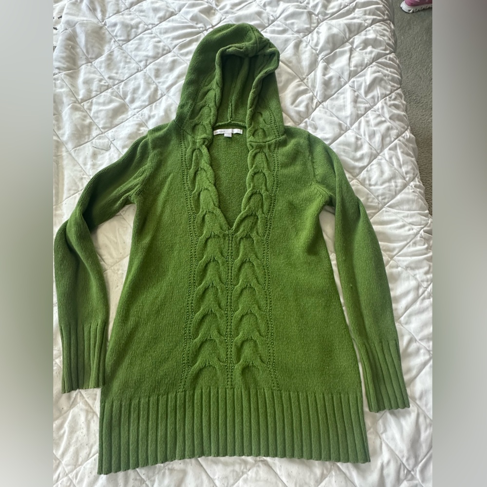 Old Navy Olive Green deep v hooded Sweater
